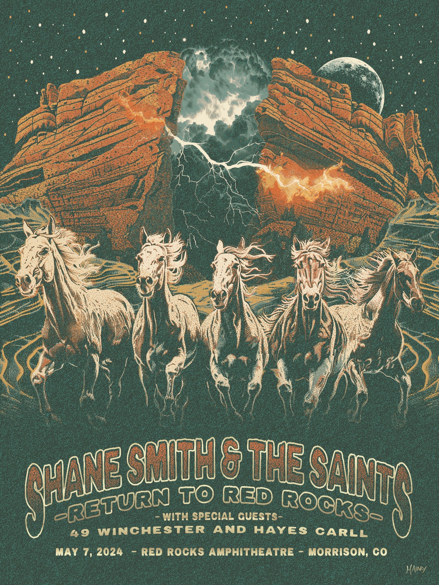 Red Rocks 2024 Event Poster Shane Smith Store